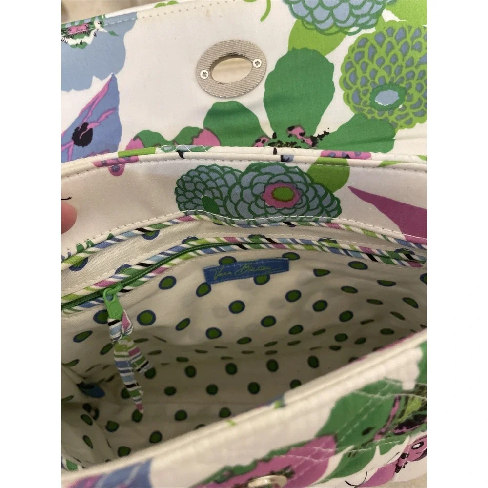 Vera Bradley Turn Lock Satchel Spring Butterfly VGUC